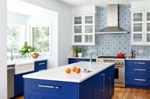 Синяя кухня в интерьере сочетание цветов