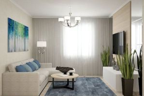 Дизайн гостинной комнаты в светлых тонах