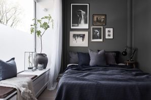 Интерьер комнаты в серых тонах