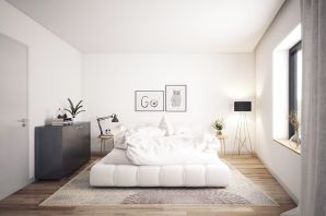 Дизайн комнаты с белым полом