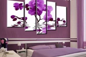 Фиолетовые обои в комнату
