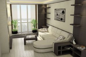 Дизайн маленькой комнаты с угловым диваном