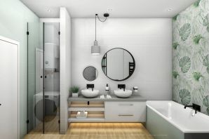 Квадратная ванная комната с туалетом дизайн