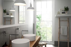 Дизайн ванной комнаты с двумя раковинами