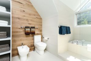 Белая ванная комната скандинавский стиль