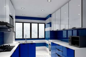Синий цвет в дизайне кухонь