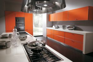Дизайн кухни оранжевого цвета