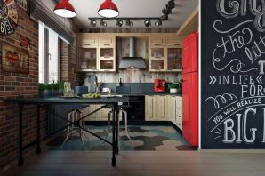 Дизайн интерьера кухни в стиле лофт