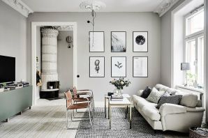 Дизайн квартиры с серым полом