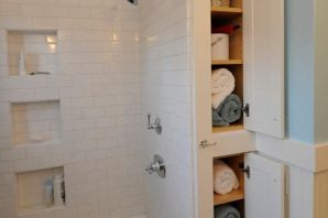 Шкаф в ванной из гипсокартона