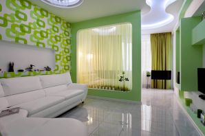 Дизайн в зеленых тонах квартиры