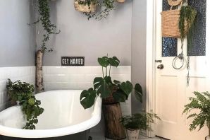 Интерьер ванн с растениями