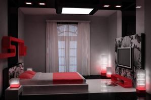 Красная спальня дизайн