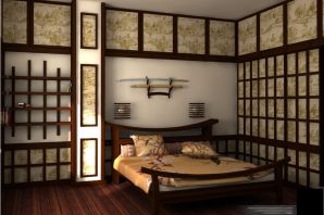 Интерьер комнаты в японском стиле
