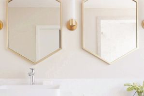 Зеркало в ванную соты