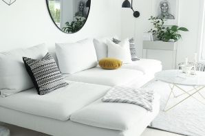 Дизайн гостиной в белом цвете