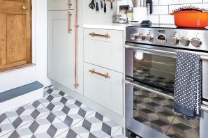 Напольная плитка в интерьере кухни