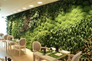 Искусственное озеленение стен в интерьере