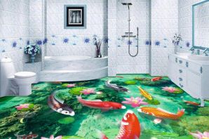 Наливной полимерный пол в ванной