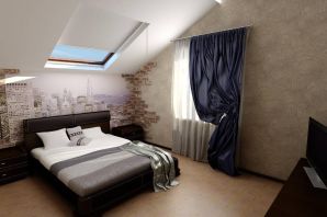 Мансардная спальня в современном стиле