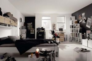 Комната подростка с черной мебелью
