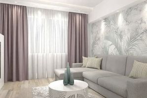 Дизайн гостиной с серыми стенами