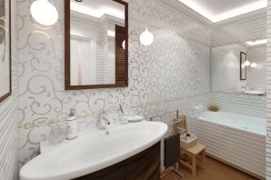 Интерьер ванной комнаты в светлых тонах