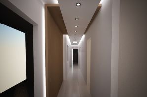 Дизайн потолка коридора из гипсокартона