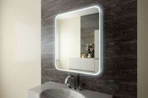 Зеркало с подсветкой в ванную черное