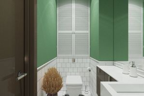 Оливковый в интерьере ванной комнаты