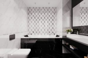 Геометрическая плитка в ванной