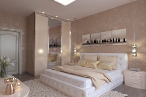 Дизайн спальни в кремовых тонах