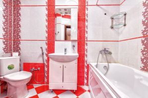 Ванная комната в красном цвете
