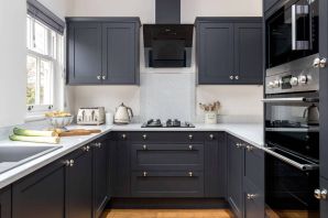 Дизайн кухни с серыми фасадами