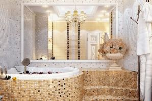 Плитка с золотом ванная комната