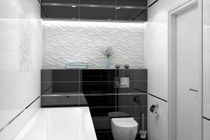 Дизайн ванной черно белый