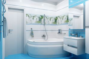 Бело голубая ванная