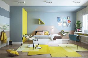 Детская комната в серо желтых тонах