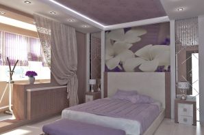 Дизайн спальни совмещенной с лоджией