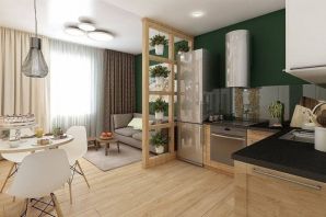 Дизайн г образной кухни гостиной