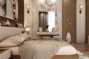 Красивый интерьер спальни в современном стиле