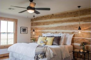 Дизайн спальни с деревянной кроватью
