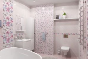 Плитка в ванную с цветами