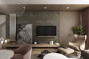 Дизайн интерьера с бетоном и деревом