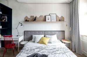 Кровать двуспальная в скандинавском стиле