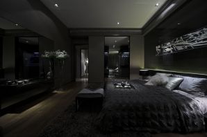 Темная спальня в современном стиле