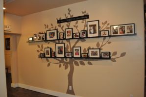 Семейное дерево на стене в интерьере