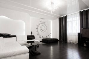 Дизайн комнаты в черно белых тонах