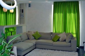 Дизайн с зеленым диваном