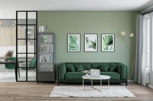 Дизайн квартиры в серо зеленых тонах